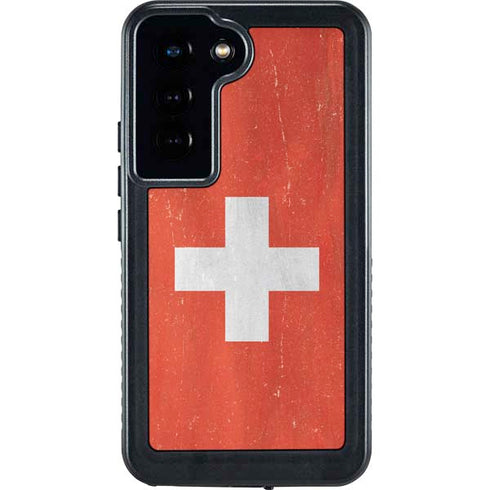 Switzerland Flag Distressed Galaxy S24 Waterproof Case